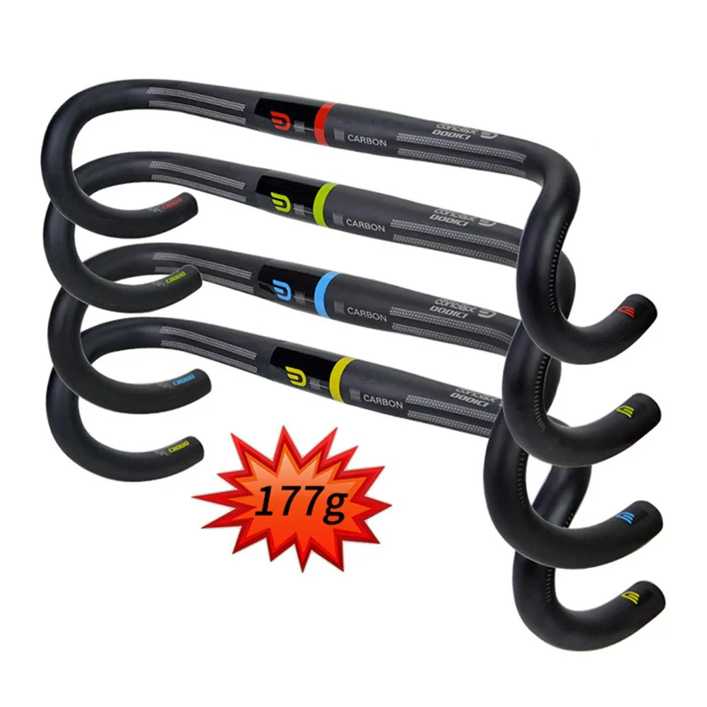 

1pc Light Weight Carbon Fiber Handlebar Drop Bar Bicycle Road Bike Handlebar 31.8MM*400/420/440MM Ultra Light Anti-slid Cycling
