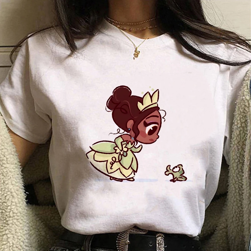 

Женская футболка с принтом Принцессы Диснея тианы и лягушки, в стиле Харадзюку