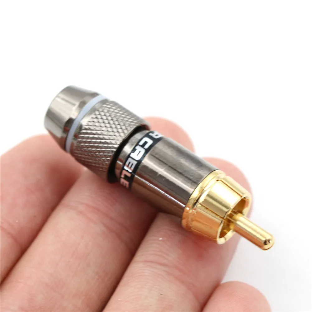 2Pcs/1Pair New Gold Plated RCA Connector male plug adapter Video/Audio Wire Support Cable black&ampred | Обустройство дома