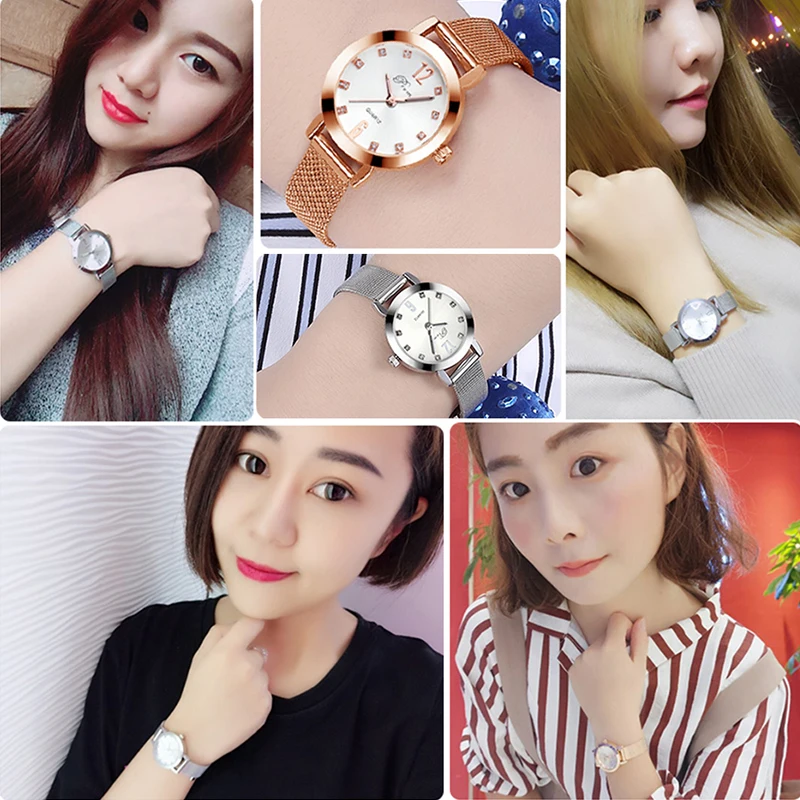 

2021 Ladies Quartz Wristwatches Luxury Brand Women Watch Silver Female Fashion Clock Rose Gold Stainless Steel