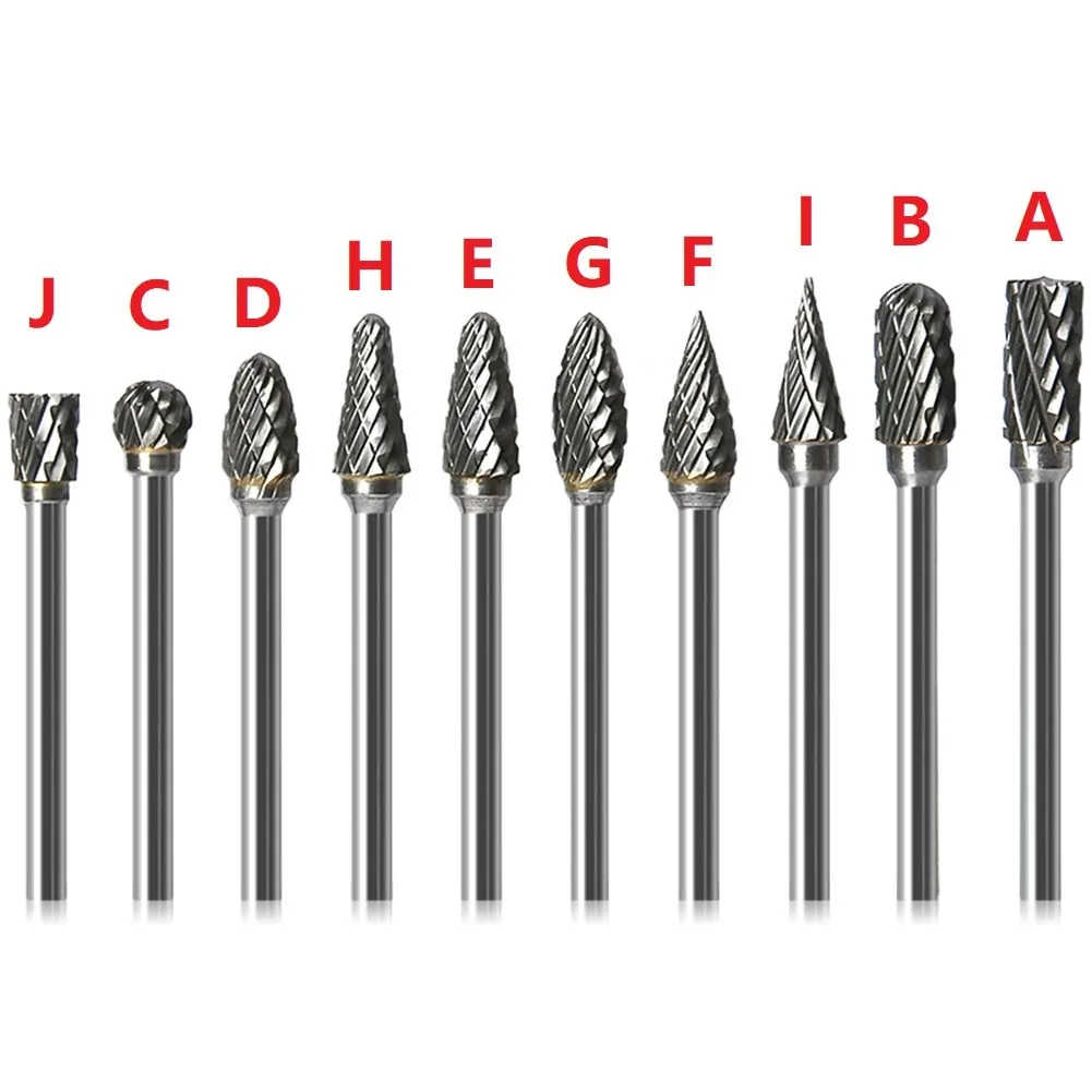1pc 3x6mm Tungsten Steel Burrs Rotary Drill Bits Grinder Carving Bit Double Cut For Metalwork Wood Carving Welding Chamfering