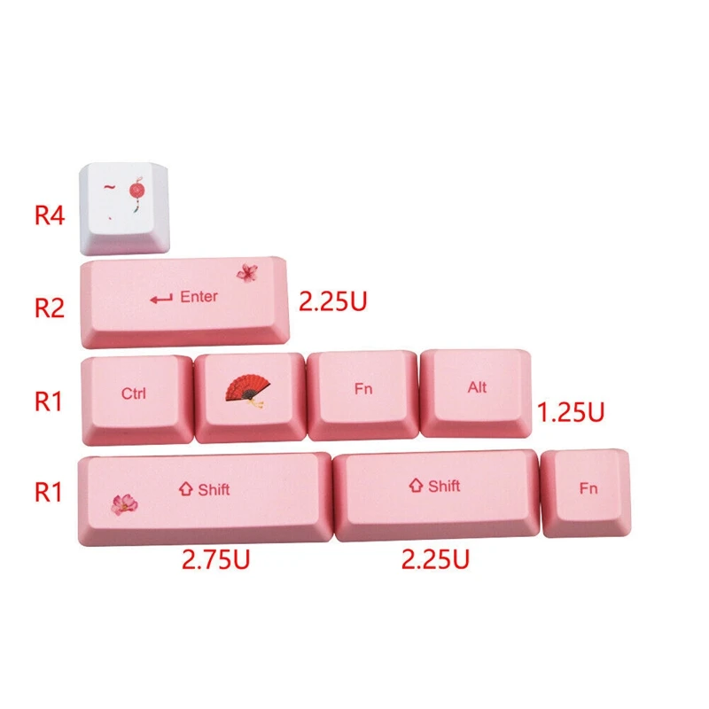 

5 Side Dye Subbed PBT Keycap 72 Keys Mechanical Gaming Keyboard Keycaps Support MX Switches DZ60 GK64 for PC Desktop