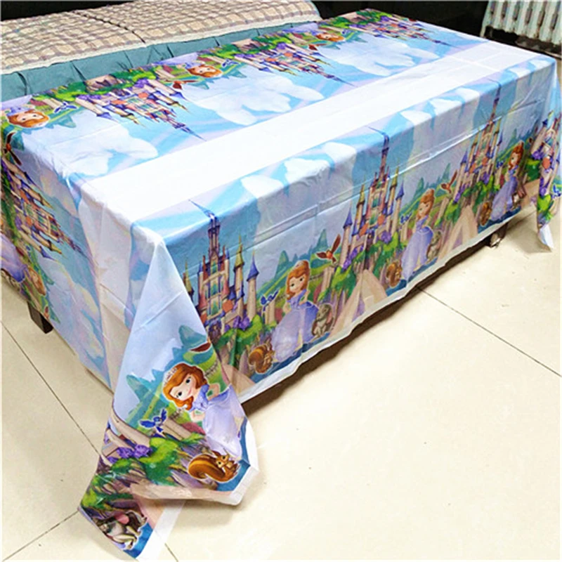 Одноразовая Скатерть принцессы Софии с днем рождения праздничные