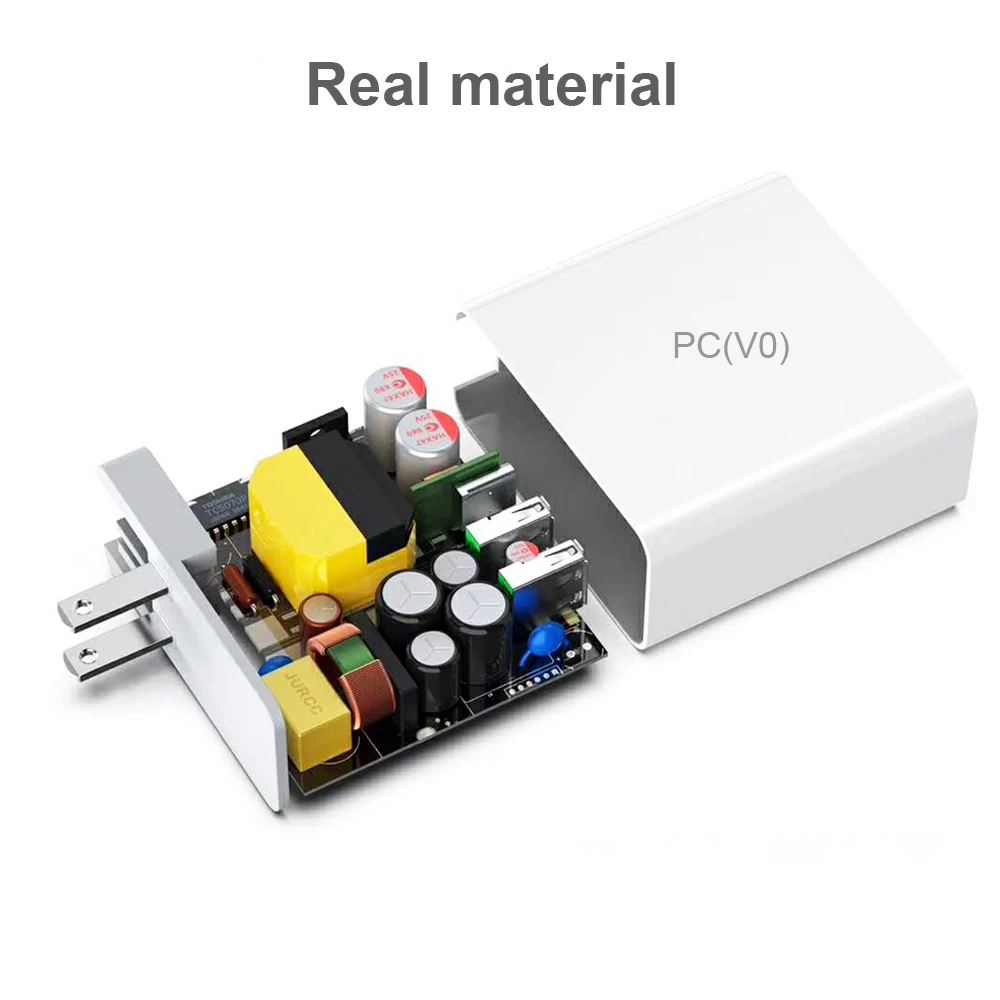 65 Вт TYPE-C USB-C адаптер питания, 1 порт PD60W QC3.0 зарядное устройство для USB-C ноутбуков MacBook Pro/Воздушный iPad Pro, 2 порта USB для samsung iPhone