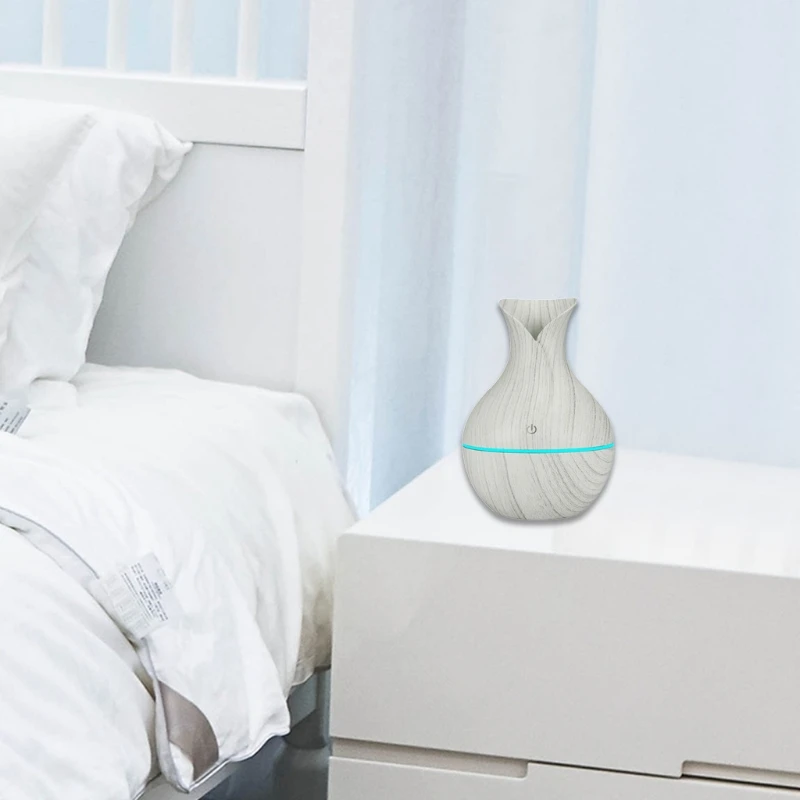 CPDD красочный светящийся увлажнитель воздуха с текстурой древесины USB-разъемом |