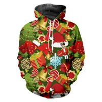 xmas santa tree hoodies 3d merry christmas cute cartoon print sweatshirt happy new year gift lover party pullover wholesales
