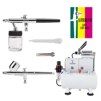 ophir 2x dual action airbrush kit 0 3mm 0 35mm spray gun air tank compressor for cake decoration model painting ac134004a072