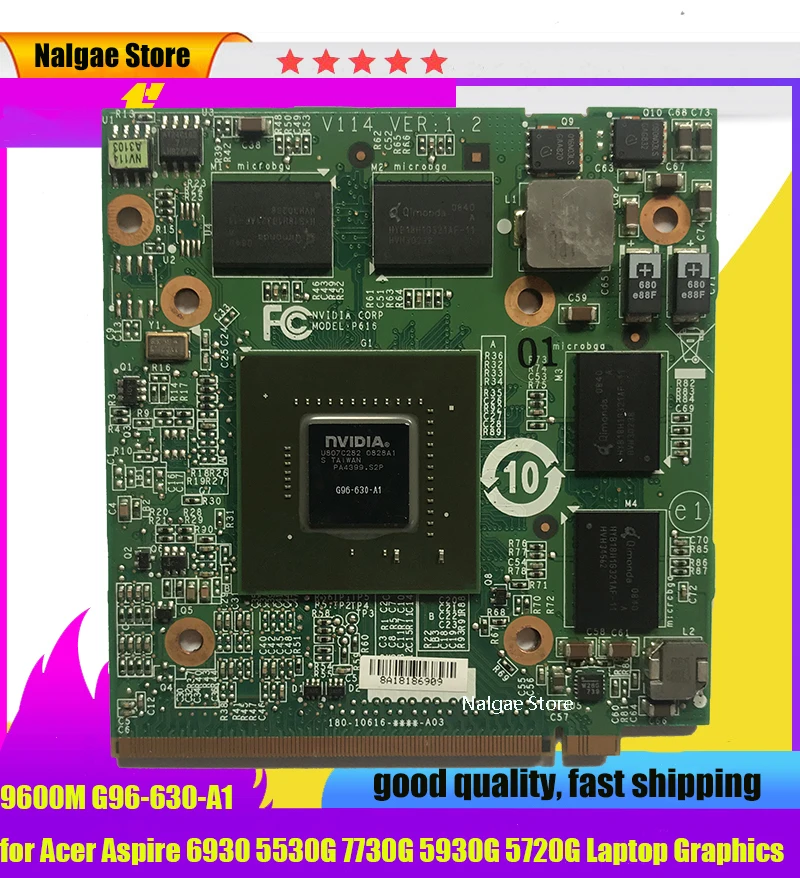 Видеокарта для ноутбука Acer Aspire 6930 5530G 7730G 5930G 5720G nVidia GeForce 9600M GT GDDR3 512 Мб