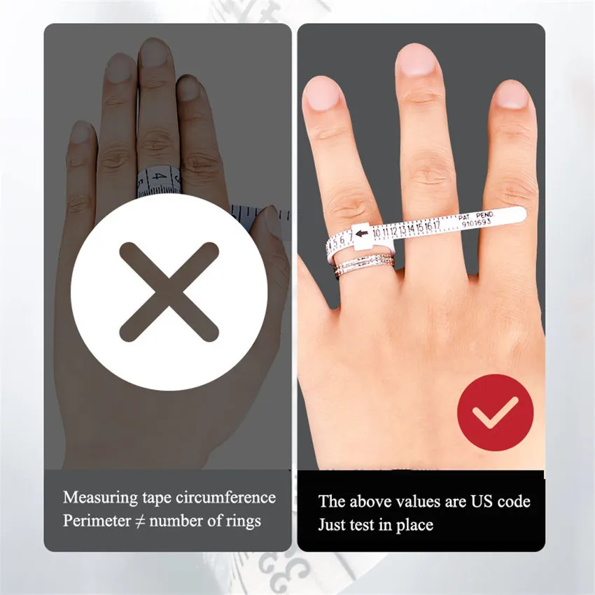 17 мм кольцо с измерительной линейкой Американские размеры указаны линейка