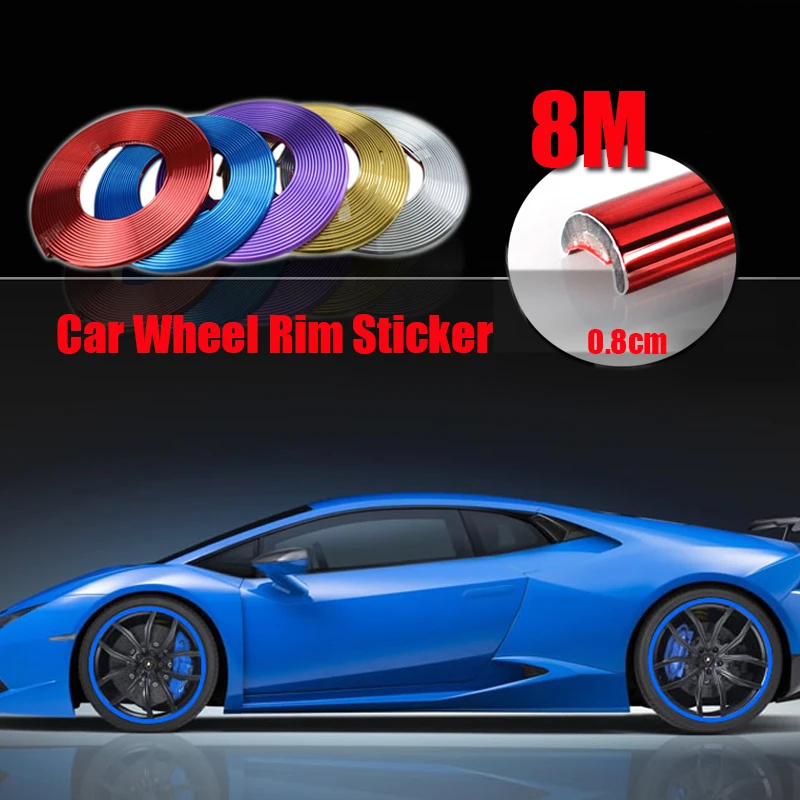

Car-styling Exterior Accessories Car Wheel Rim Sticker Chrome Wheel Decoration Auto Tire Rims Plated Strip Protection Decoration