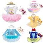 Платье для дня рождения; Костюмы с героями из мультфильмов для малышей, праздничное платье пачка для новорожденных; Комбинезон; Детский комбинезон; Одежда для маленьких девочек; Подарок на день рождения