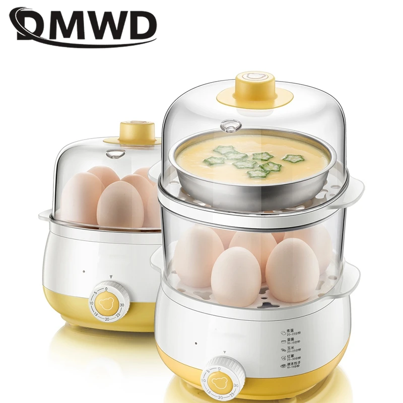 

DMWD 2 Layers Large Capacity Electric Egg Cooker Boiler Home Breakfast Machine Food Heating Steamer Nursing Bottle Disinfection