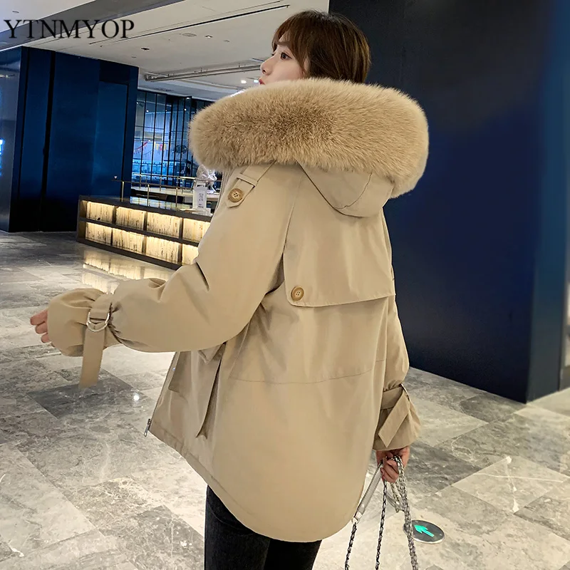 

YTNMYOP Winter Jacket Women Sweet Winter Parkas Loose Padded Clothing Outerwear Casual Wadded Coat Ladies Thickening Warm Jacket