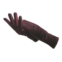 gloves winter ladies wristband fashion sheepskin gloves wine red new warm female leather ab version wool lining imitation sea li