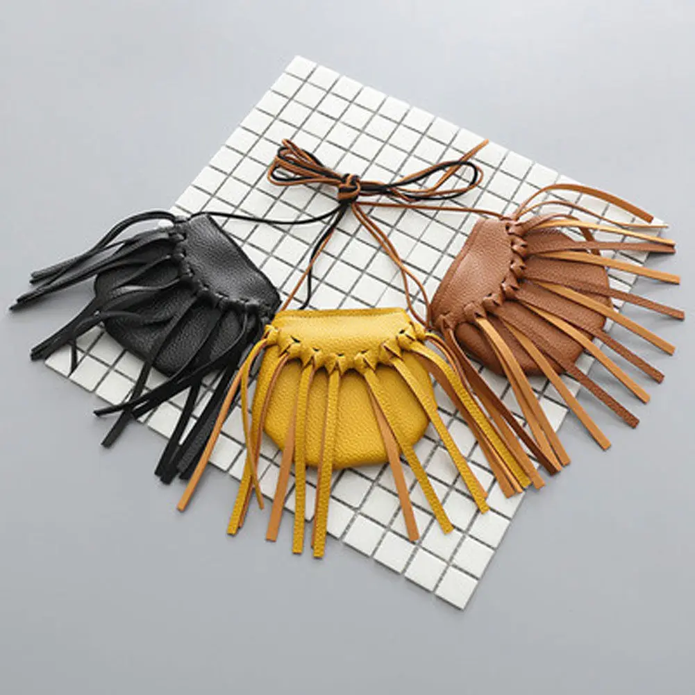 Лимит 100 Детская сумка на плечо с кисточками для девочек через кошелек монет