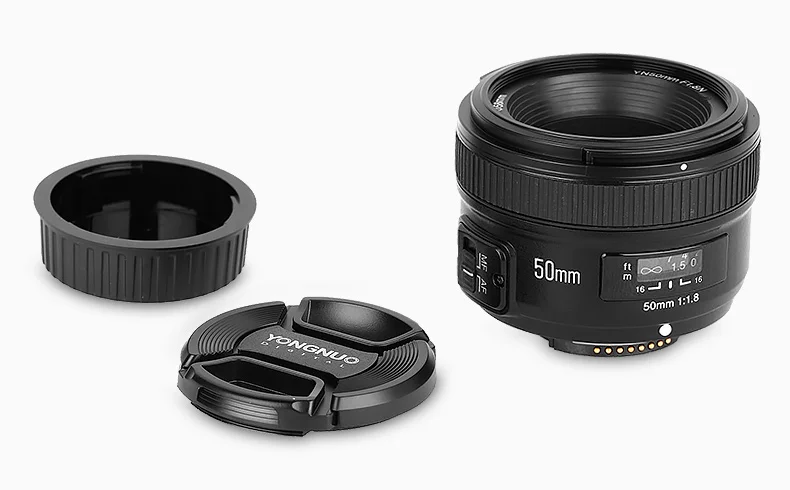 Объектив YONGNUO YN50mm F1.8 с большой диафрагмой и автофокусом для Canon Nikon D800 D300 D700 D3200 D3300