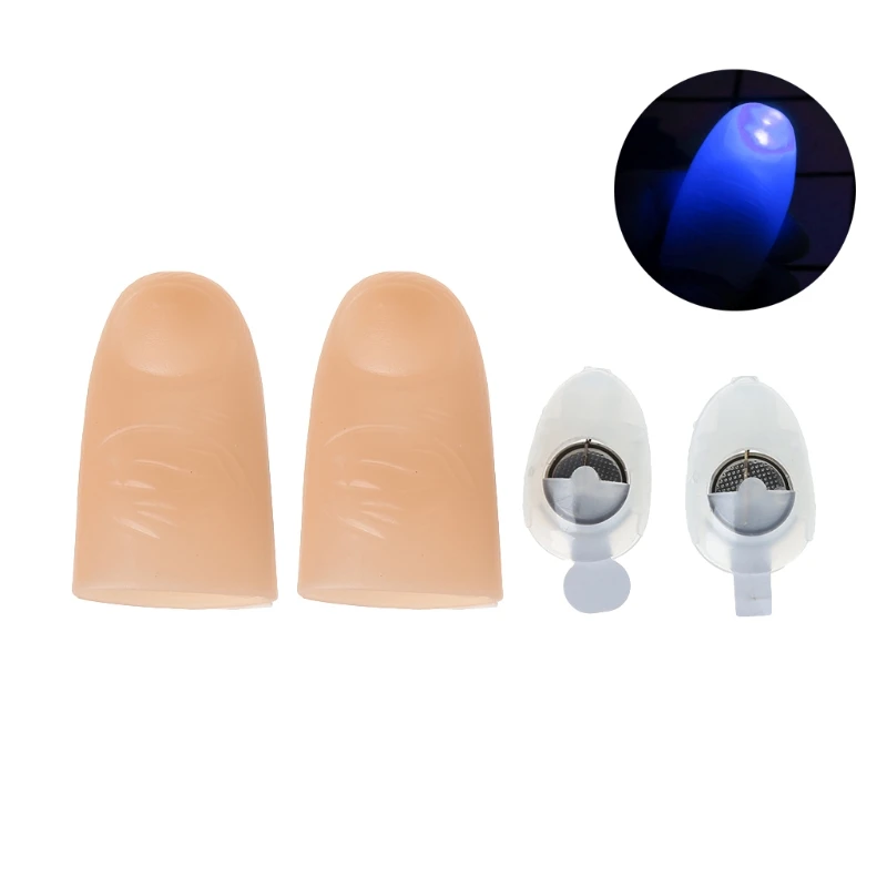 

OOTDTY Novelty LED Light Flashing Fingers Magic Trick Props Kids Children Luminous Gift