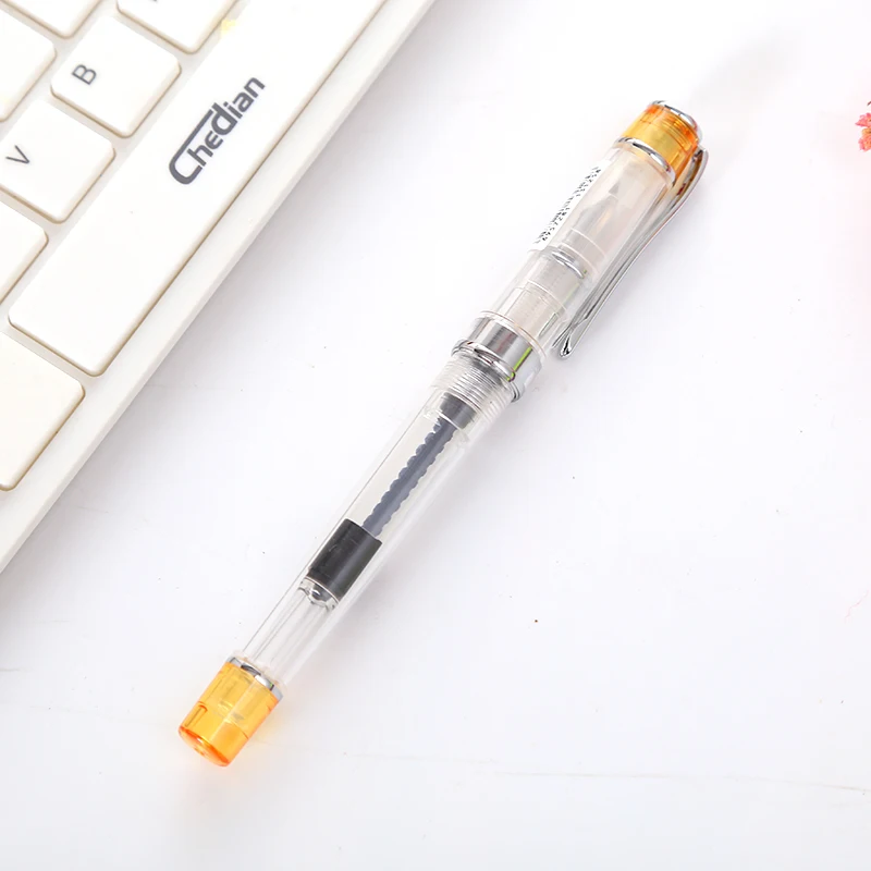 transparent yellow EF наконечник авторучка прозрачные чернила Sac каллиграфия написание авторучки школьные офисные прочные канцелярские принадлежности - Цвет: transparent yellow