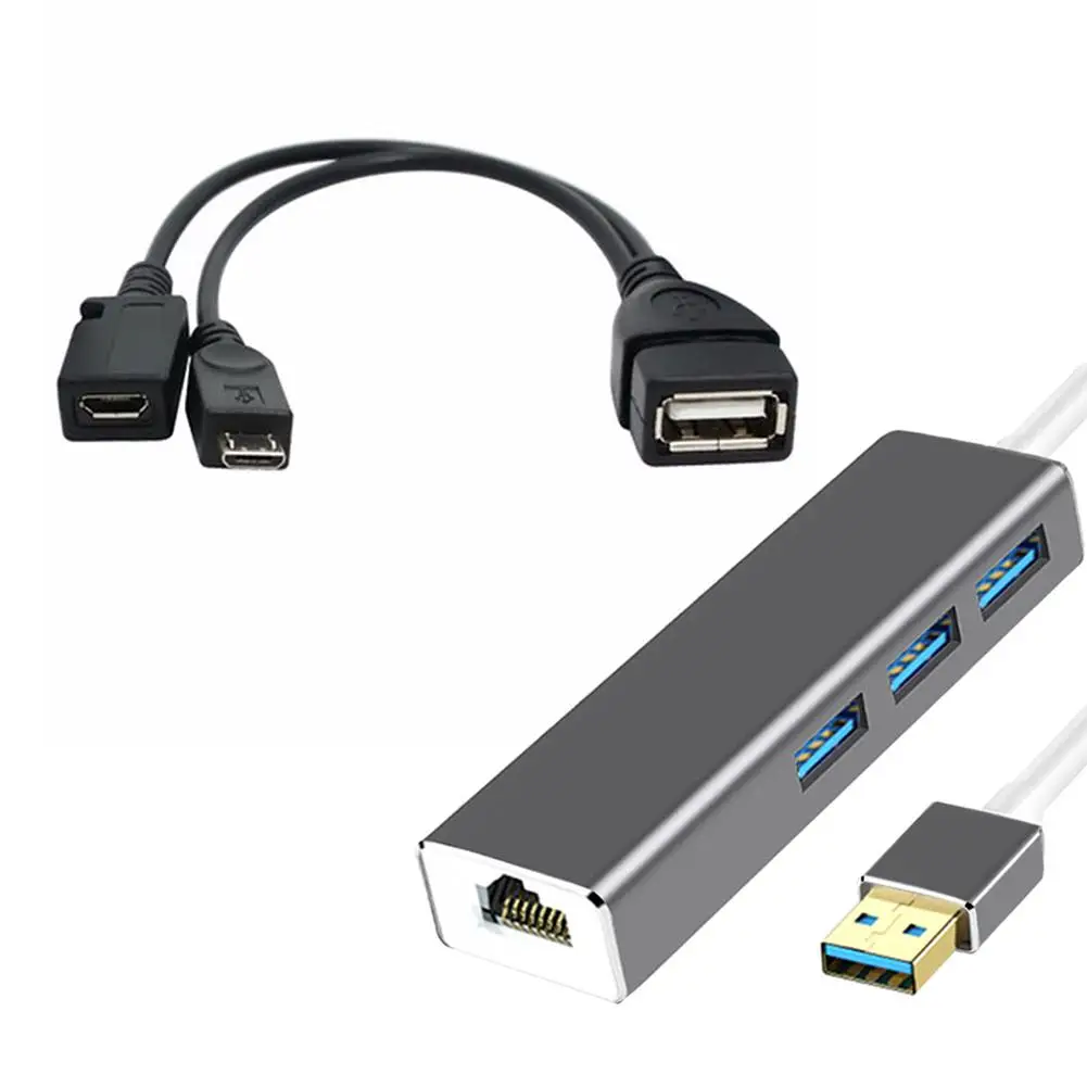 3USB-концентратор адаптер Ethernet LAN OTG USB-кабель для пожарной палочки 2-го поколения
