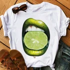 Летние топы, модная женская смешная футболка с изображением лимона, владамуа, губ, kpop футболка в стиле Харадзюку, кавайная винтажная женская футболка, Прямая поставка