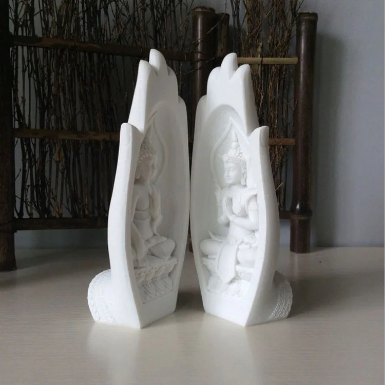 

2Pcs Hands Sculptures Buddha Statue Monk Figurine Tathagata India Modern Yoga Nordic Home Decor Office Decoration Accessories