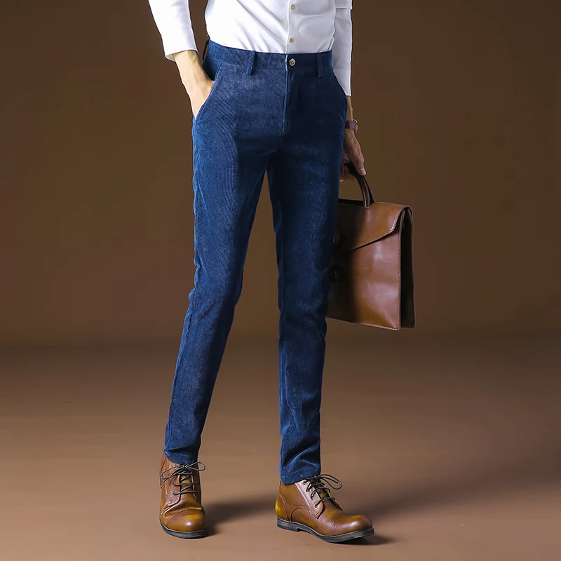 Мужские вельветовые одноцветные брюки/вельветовые брюки мужские деловые
