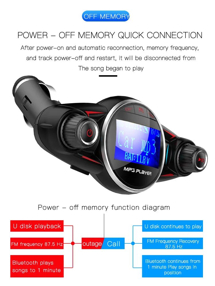 Автомобильный MP3-плеер Bluetooth 4,0 fm-передатчик аудио беспроводной автомобильный комплект поддержка 2.1A зарядка 2USB светодиодный дисплей AUX аудио вход выход