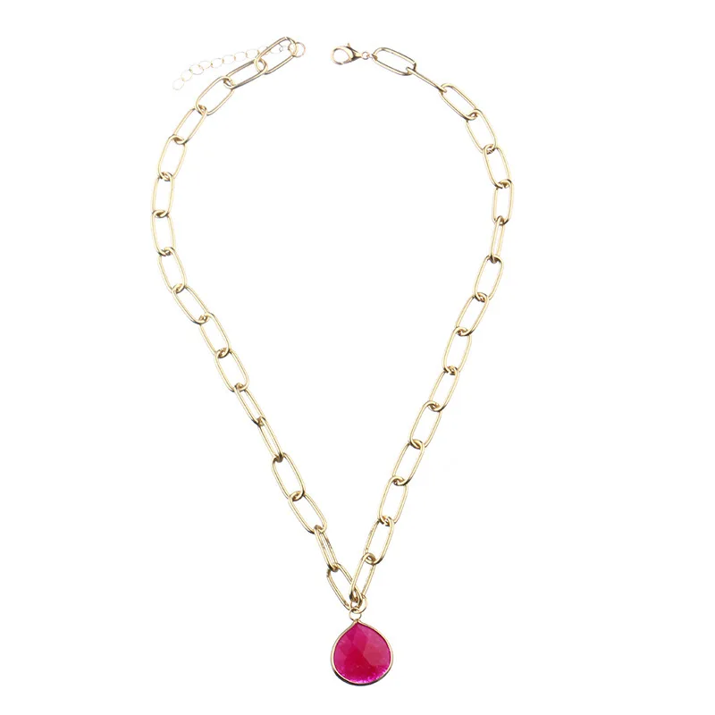 

Natural Stone Pendant Fashion Accessories Vintage Drop Wrap Edge Stone Necklace Hip-hop Personality Couple Boudoir Necklace