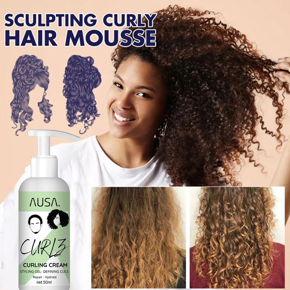 

Curl Booster Defining Cream Hair Curling Enhancer Moisturizing Styling Repair Curling Essence Hair Cares Elastin 50ml Hot Sale
