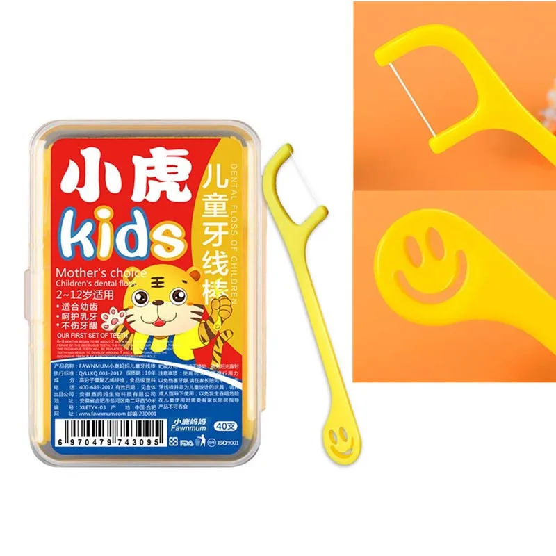 Зубная нить для детей 40 шт./кор. Сверхтонкая безопасная зубная домашнего