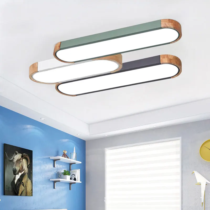 

Nordic Macaron Long Strip Ceiling Lamp Modern Lamp Simple Living Room Hallway Corridor LED Lamps Lights for Room Light Fixture