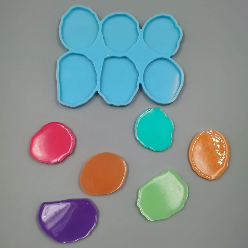 

DIY Crafts Decoration Tray Epoxy Resin Mold Six Irregular Circles Silicone Mould Dropshipping