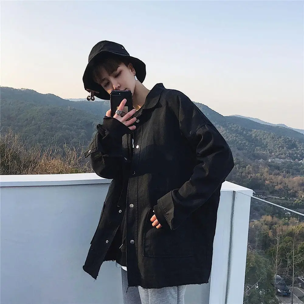 Мужская джинсовая куртка в стиле хип-хоп Повседневная приталенная из денима