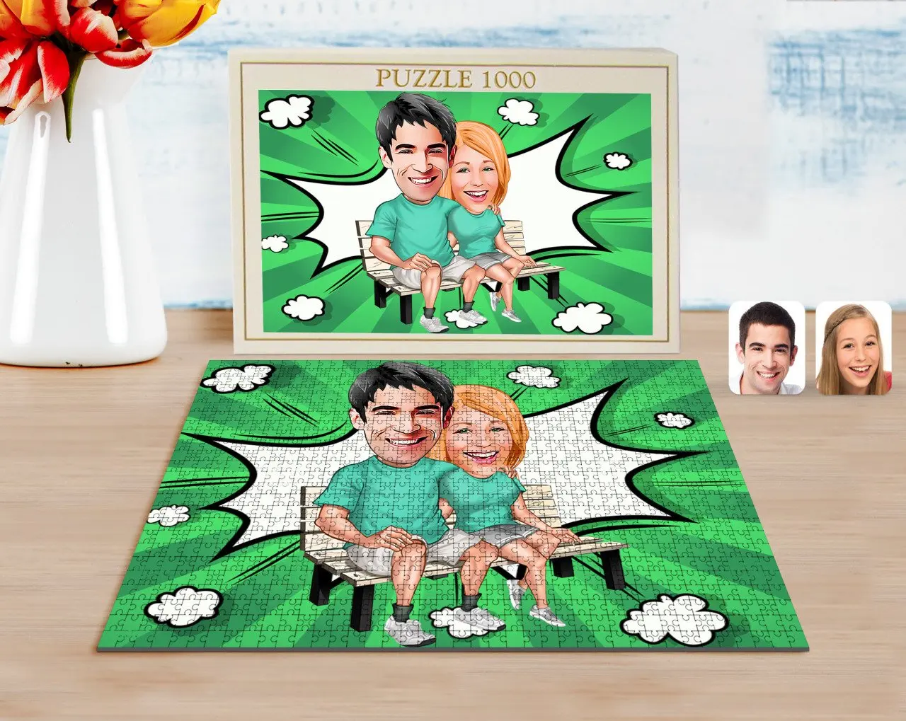 

Personalized Valentine Caricature of 1000 Piece Professional Puzzle-55