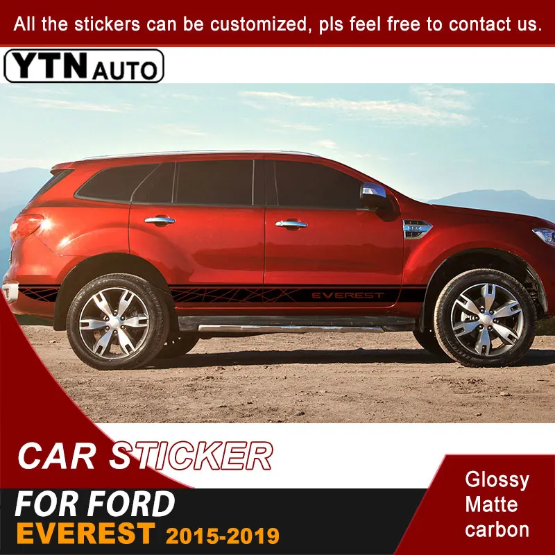 

Fits For Ford Everest 2015 2016 2017 2018 2019 Car Decals Racing Side Body Stripe Styling Graphic Vinyl Decoration Car Stickers