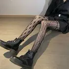 Женские Дышащие дизайнерские колготки, тонкие черные шелковые колготки в Стиле Лолита для ночного клуба, чулки в сеточку, длинные носки в стиле АВ