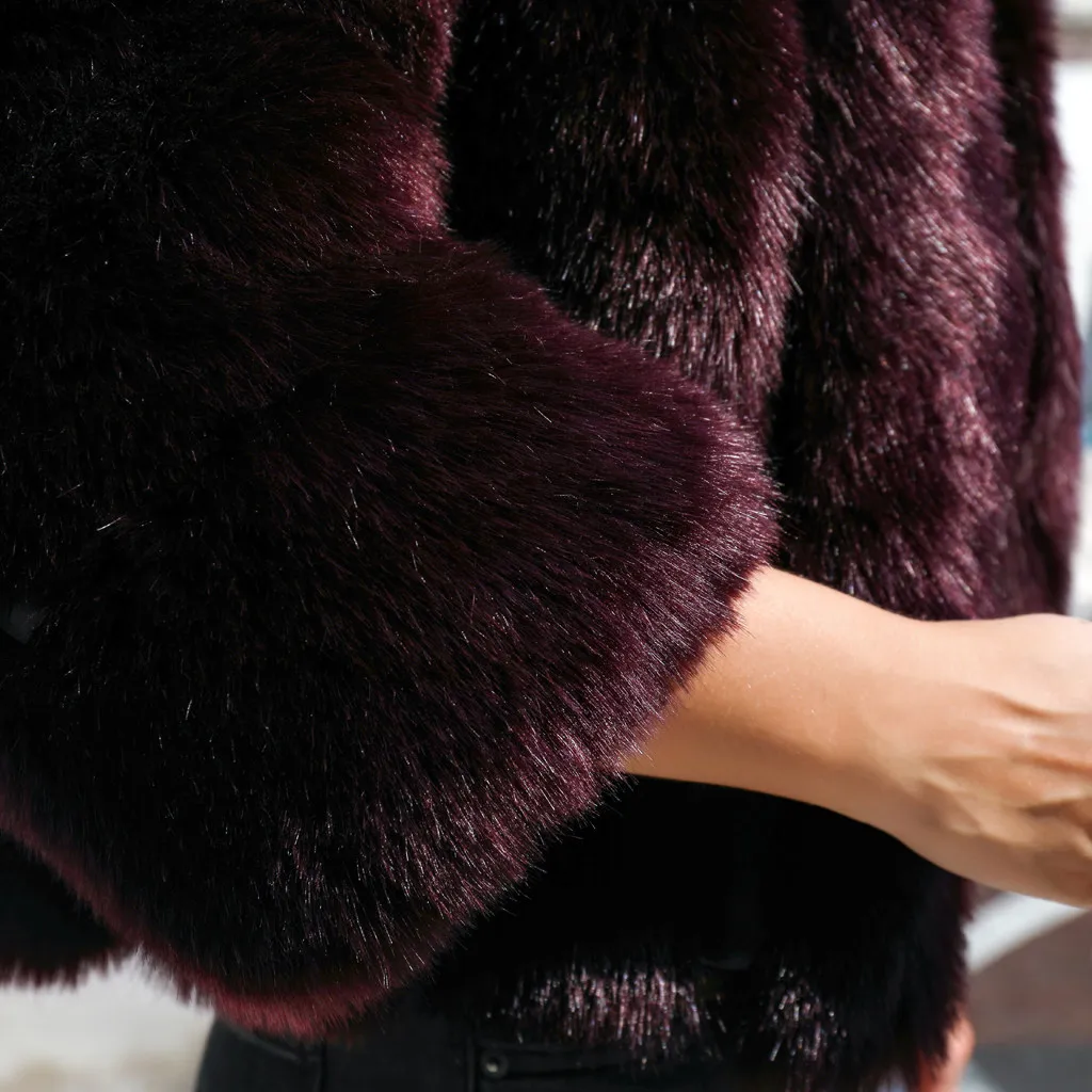 Женская модная однотонная верхняя одежда из искусственного меха кардиган