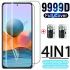 Гидрогелевая пленка 4 в 1 с полным покрытием для xiaomi redmi note 10, 9 pro max, 10s, 9s, hd, защита экрана от царапин, не стекло