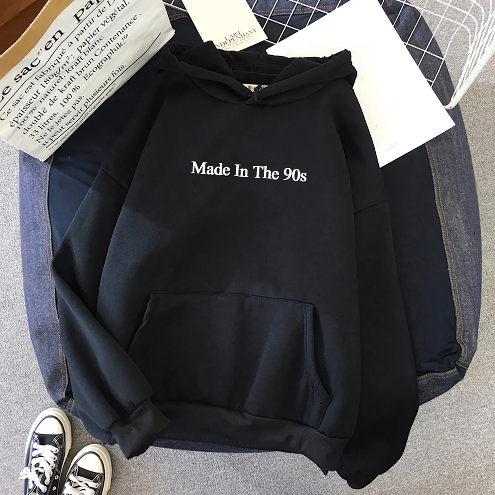 Women Hooded Sweatshirt Fashion Letter Printed Sweatshirt Long Sleeve Casual Hooded Pullover Shirt Blouse Casual Sweatshirt 2021