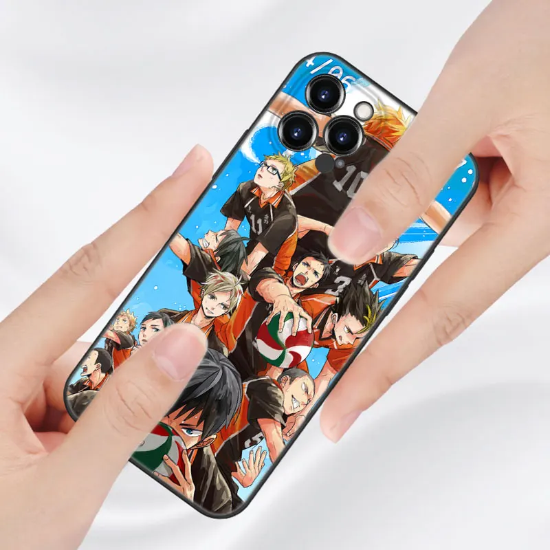 Anime Haikyu Phone Case For Apple iPhone 13 12 Mini 11 Pro XS Max XR X 8 7 6S 6 Plus 5S 5 SE 2020 Soft TPU Black Cover images - 6