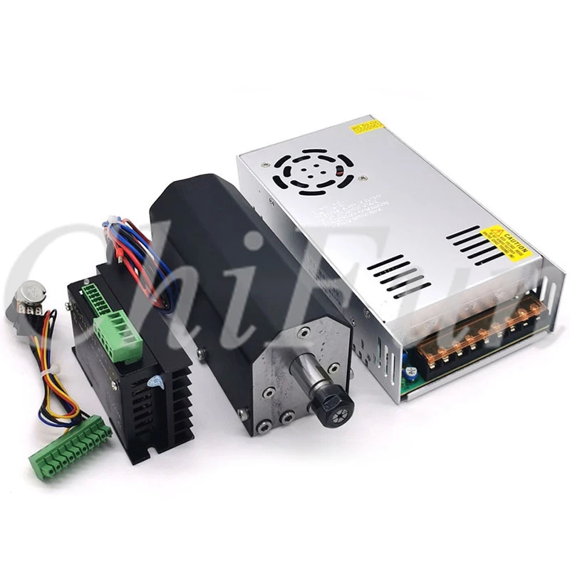 

Набор бесщеточных драйверов двигателя шпинделя постоянного тока ER11 500 Вт, высокоскоростной 12000 об/мин с источником питания постоянного тока...