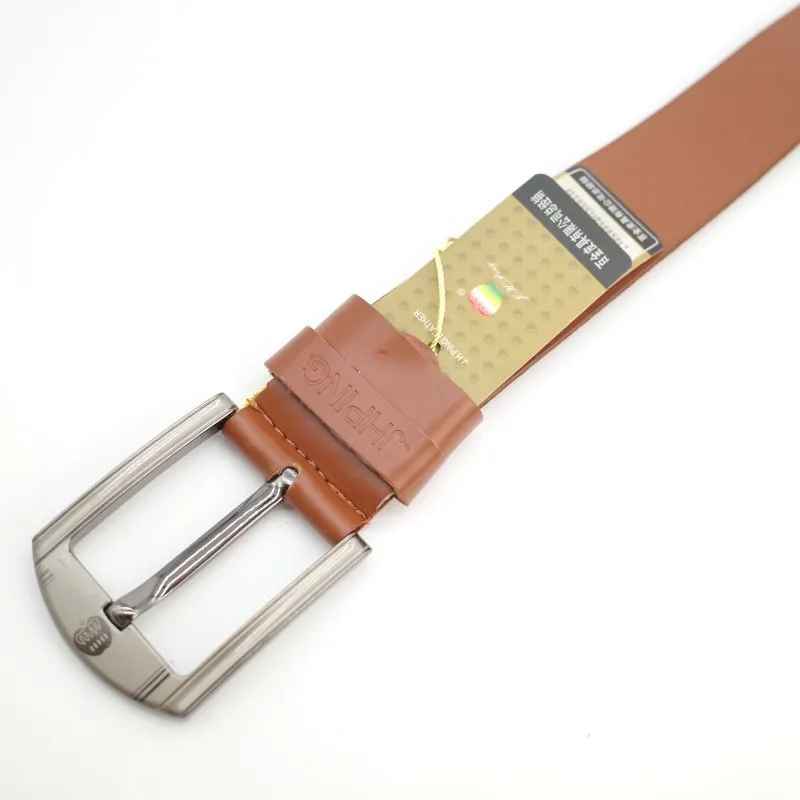 JHPING мужской ремень из натуральной кожи с буквенным принтом и пряжкой воловьей