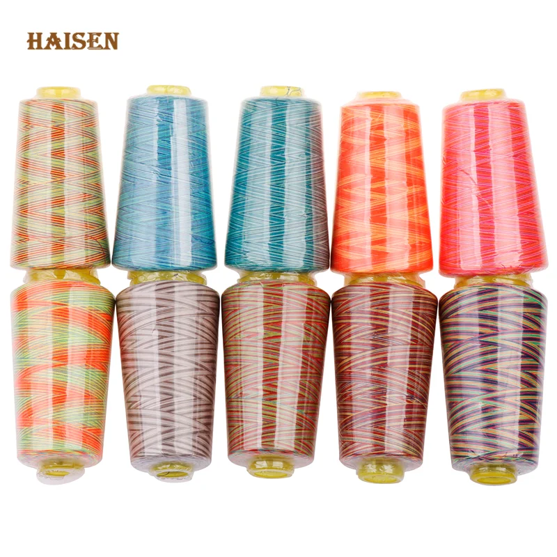 402High Quality,Segment Dyed Polyester Colorful Thread For Sewing&Quilting DIY Clothing Needlework Embroidered & Machines 3000yd