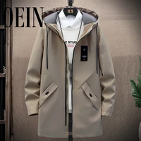 oein mens casual long jackets and coats 2021 hooded streetwear hip hop windbreaker outwear