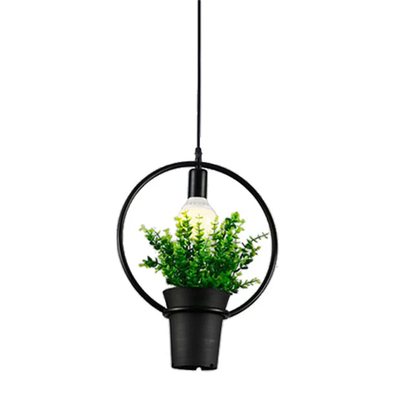 Черное кольцо зеленый завод висячие лампы Ретро промышленный ветер личность