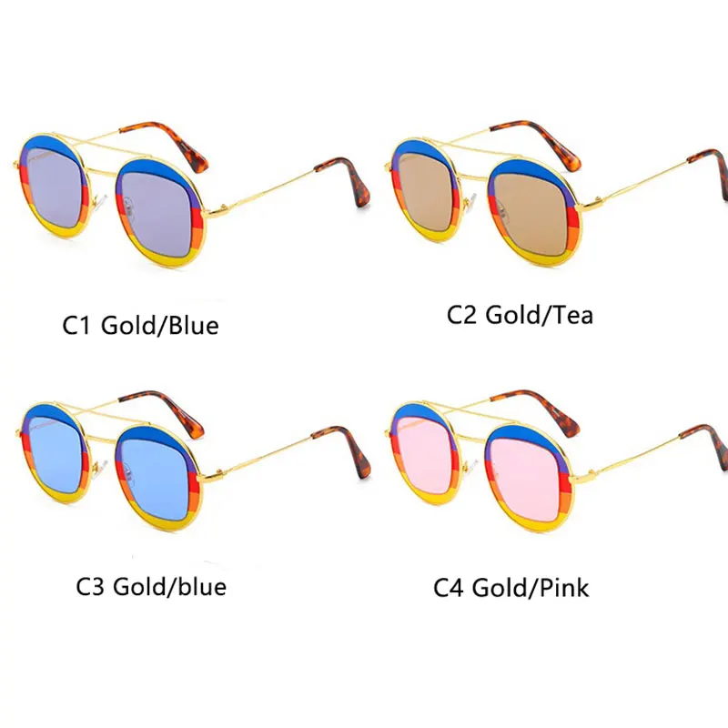 Красочные Круглые Солнцезащитные очки женские 2020 новые роскошные дизайнерские