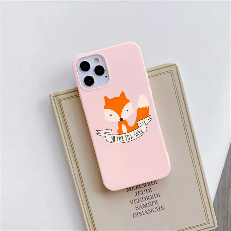 

Anime funny foxs lovely cute Phone Case Candy Color for iPhone 6 6S 7 8 11 12 XS X SE 2020 XR mini pro Plus MAX funda