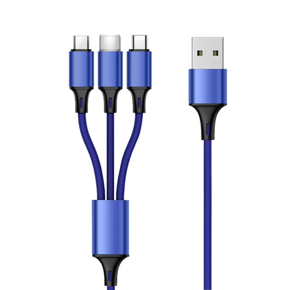 1,2 м 3 в 1 USB кабель для мобильного телефона Micro usb type C кабель зарядного устройства для iPhone кабель для зарядки многофункциональный Кабель зарядного устройства