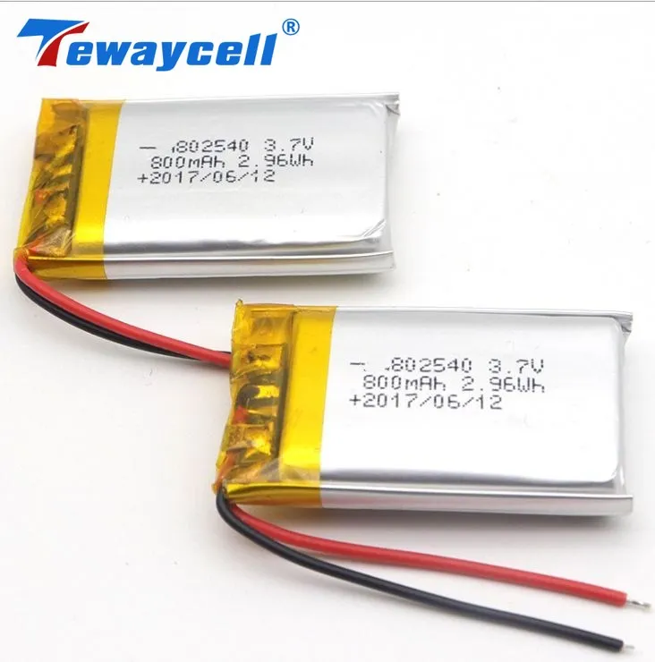 

Tewaycell 3pcs Per Lot Lithium Batteries 802540 800mah 3.7v Li-polymer Battery for Wireless Device Free Shipping