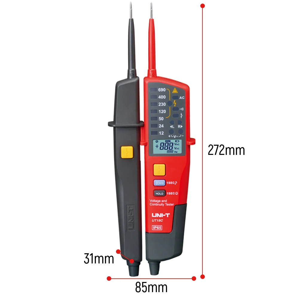 

UNI-T UT18D UT18C Waterproof Voltage Meter 690V AC DC voltmeter Detector Test Pen Full LCD Display RCD Test Auto Range